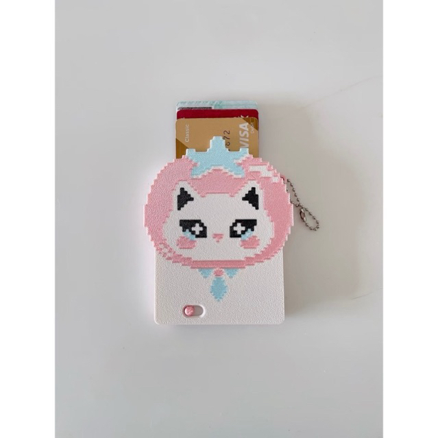 (Custom Name FREE ) Card Holder đựng thẻ Cat| Treo balo túi xách