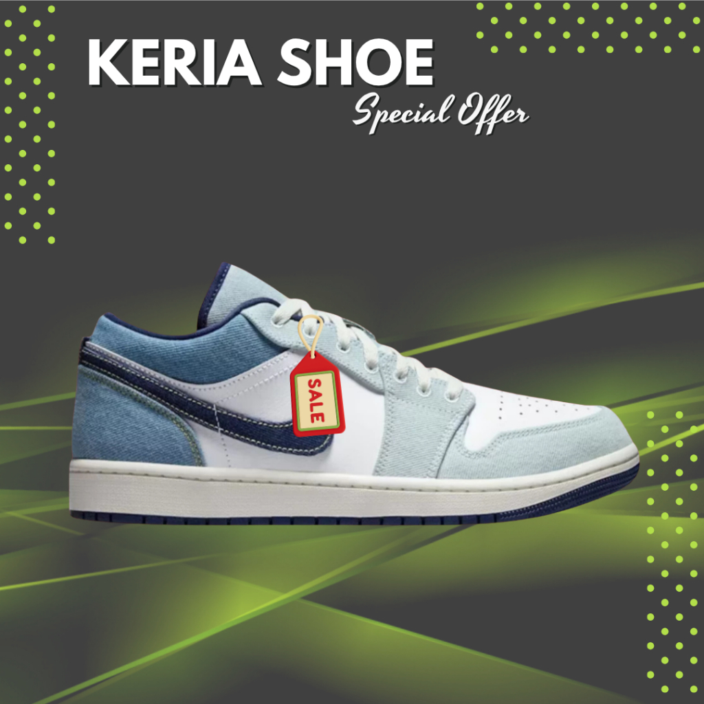 [ Chính Hàng ] Giày JD1 Low, Giày Sneaker Nam Nữ Màu Denim, Full Box