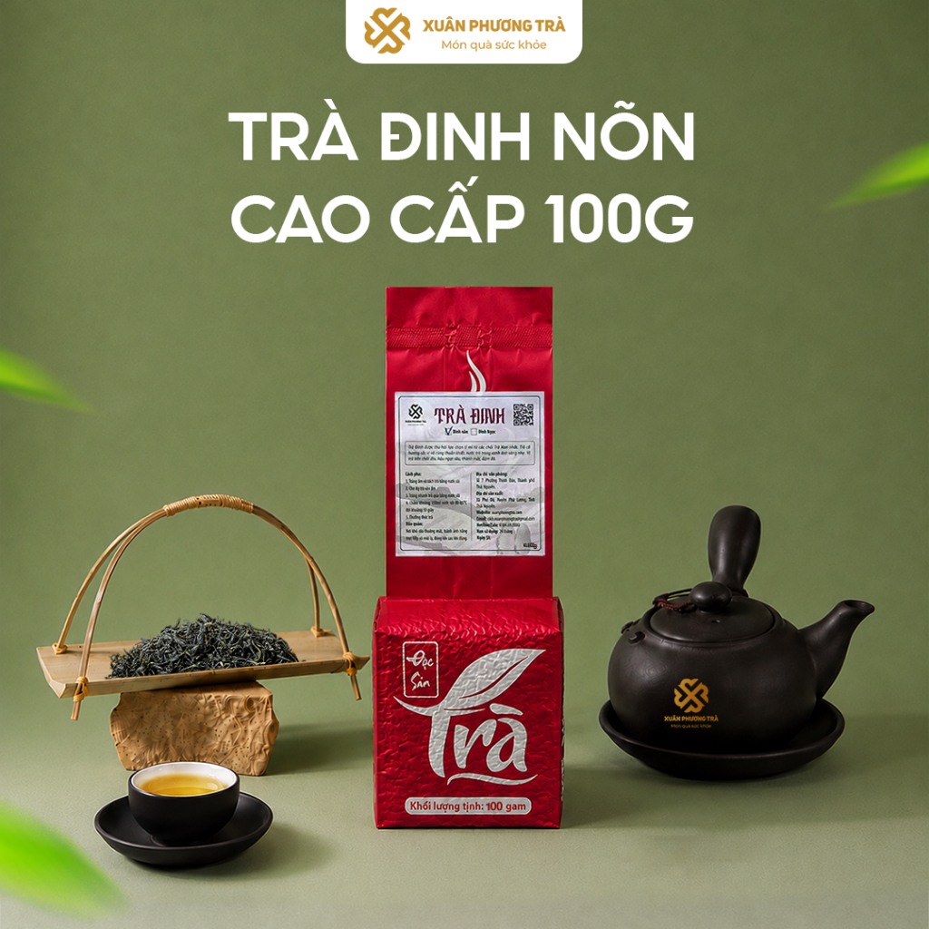 Trà Đinh Nõn Thái Nguyên Tân Cương 100g, Chè Đinh Búp Thượng Phẩm Chát Êm Hậu Ngọt Sâu Xuân Phương Trà
