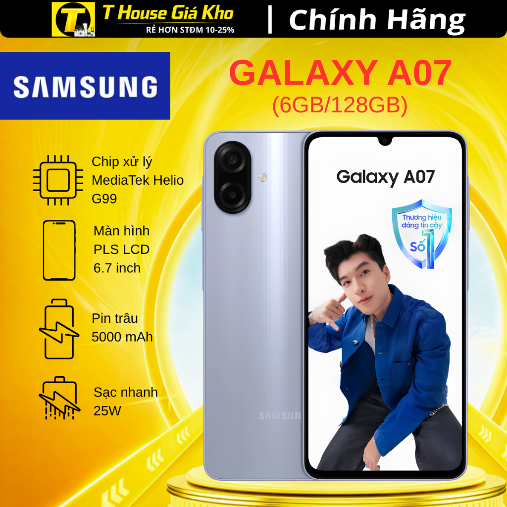 [Chính Hãng] Điện thoại Samsung Galaxy A07 Fullbox Mới Nguyên Seal Cam 50MP Pin 5000 BH Hãng 12Tháng