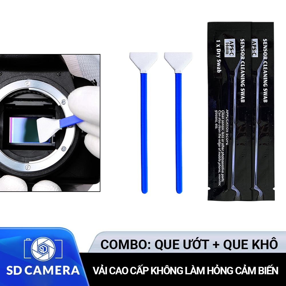 Que Vệ Sinh Que lau Sensor Máy ảnh DSLR, Mirrorless Cây vệ sinh cảm biến Full…