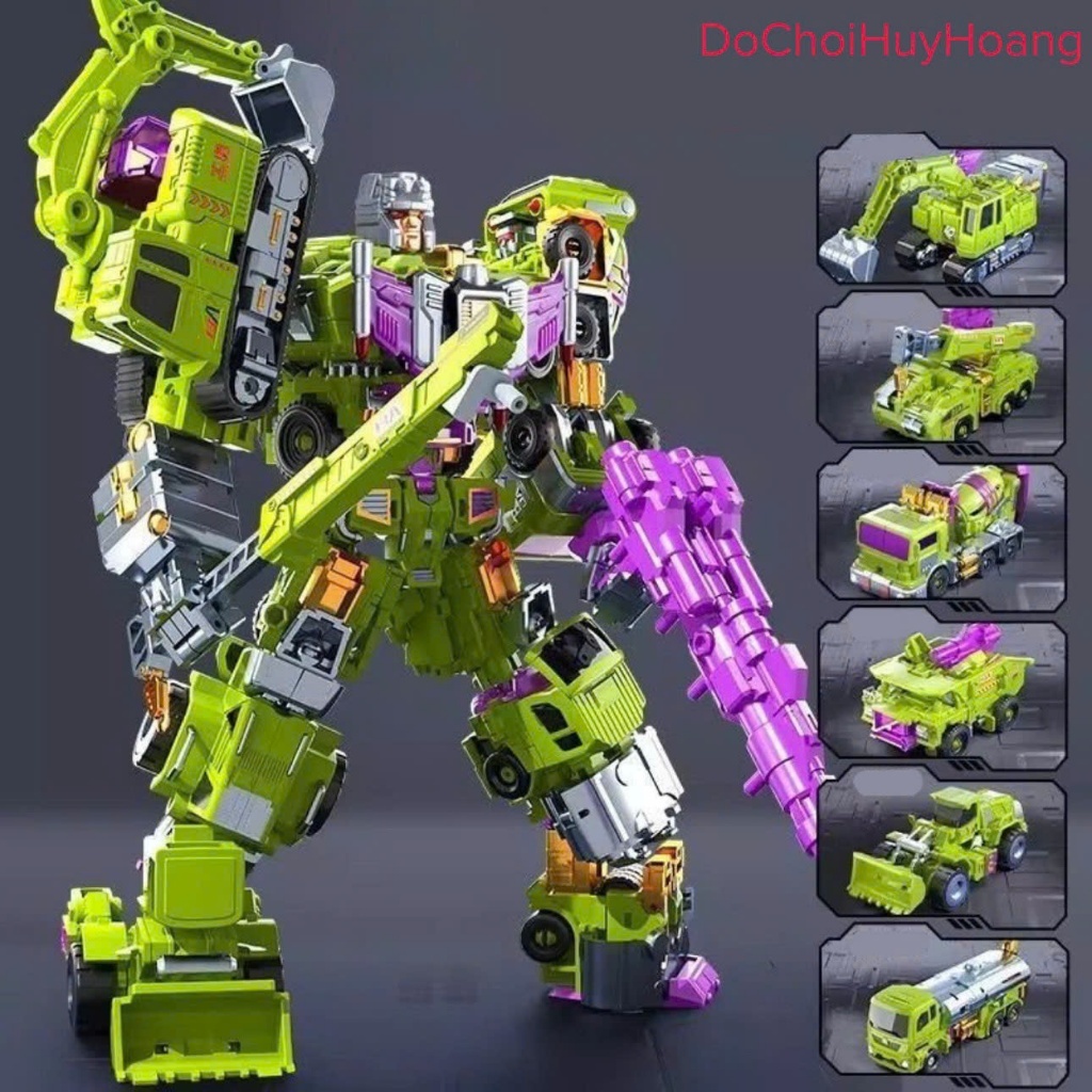 Mô hình robot Devastator 6in1 xanh lá 24cm 8696