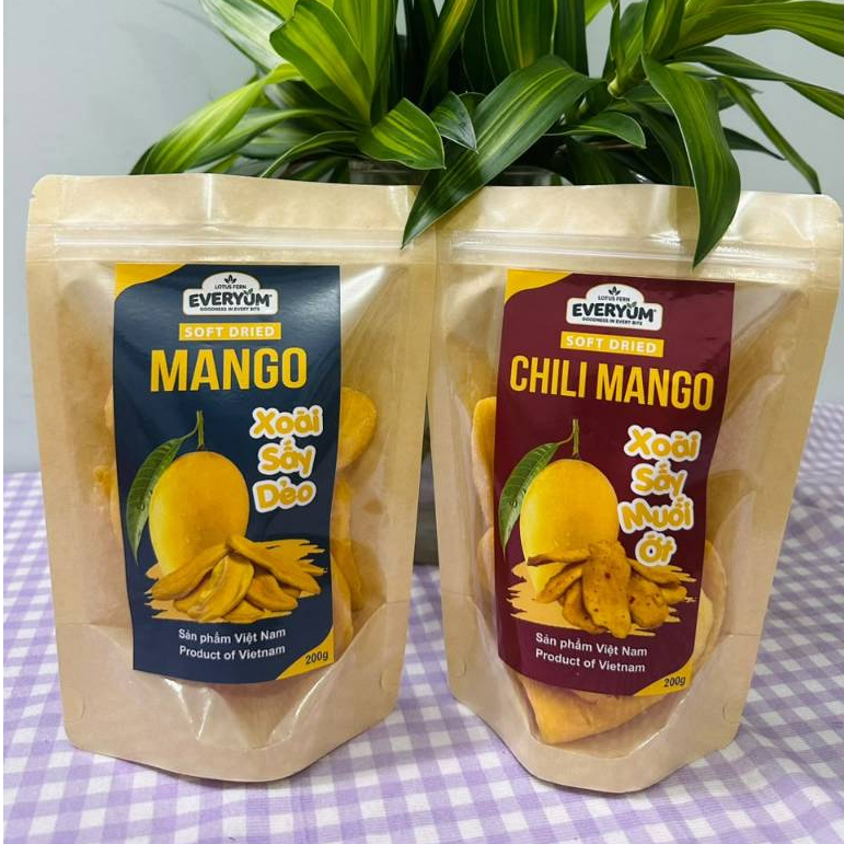 Xoài Sấy Dẻo Xoài Sấy Muối Ớt EVERYUM SNACKS VIETNAM Soft Dried Mango