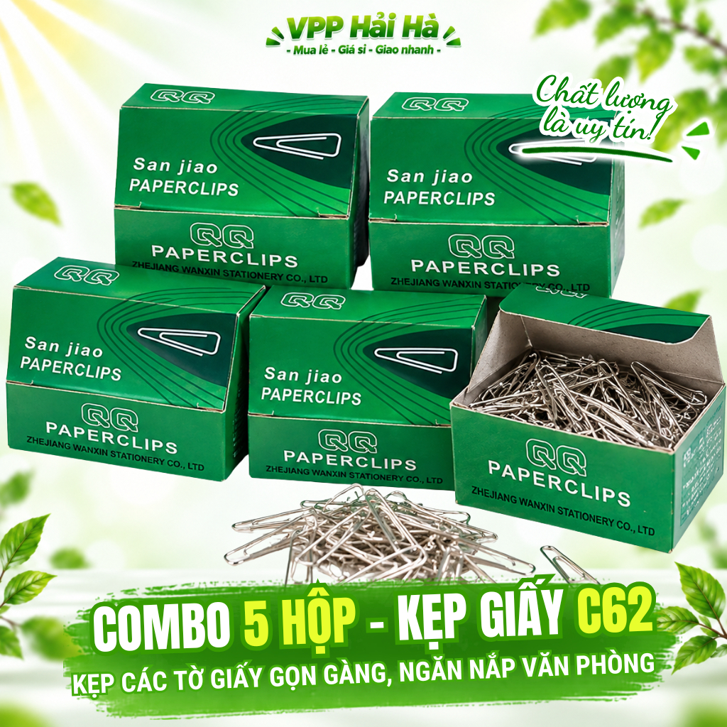 COMBO 5 HỘP -Kẹp giấy C62 (đủ 100 kim)