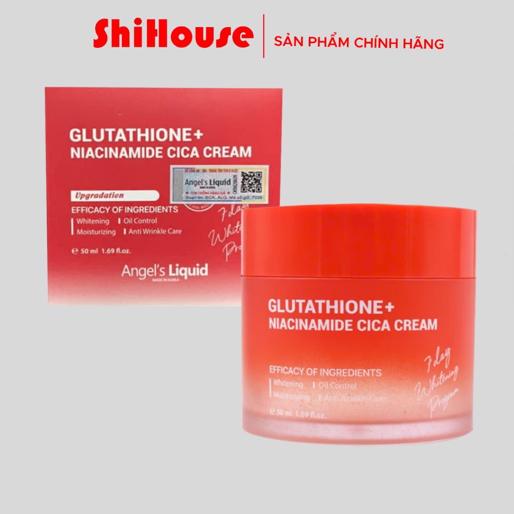[ĐẠI LÝ CHÍNH HÃNG] Kem dưỡng Angel's Liquid Glutathione + Niacinamide Cica Cream 50ml
