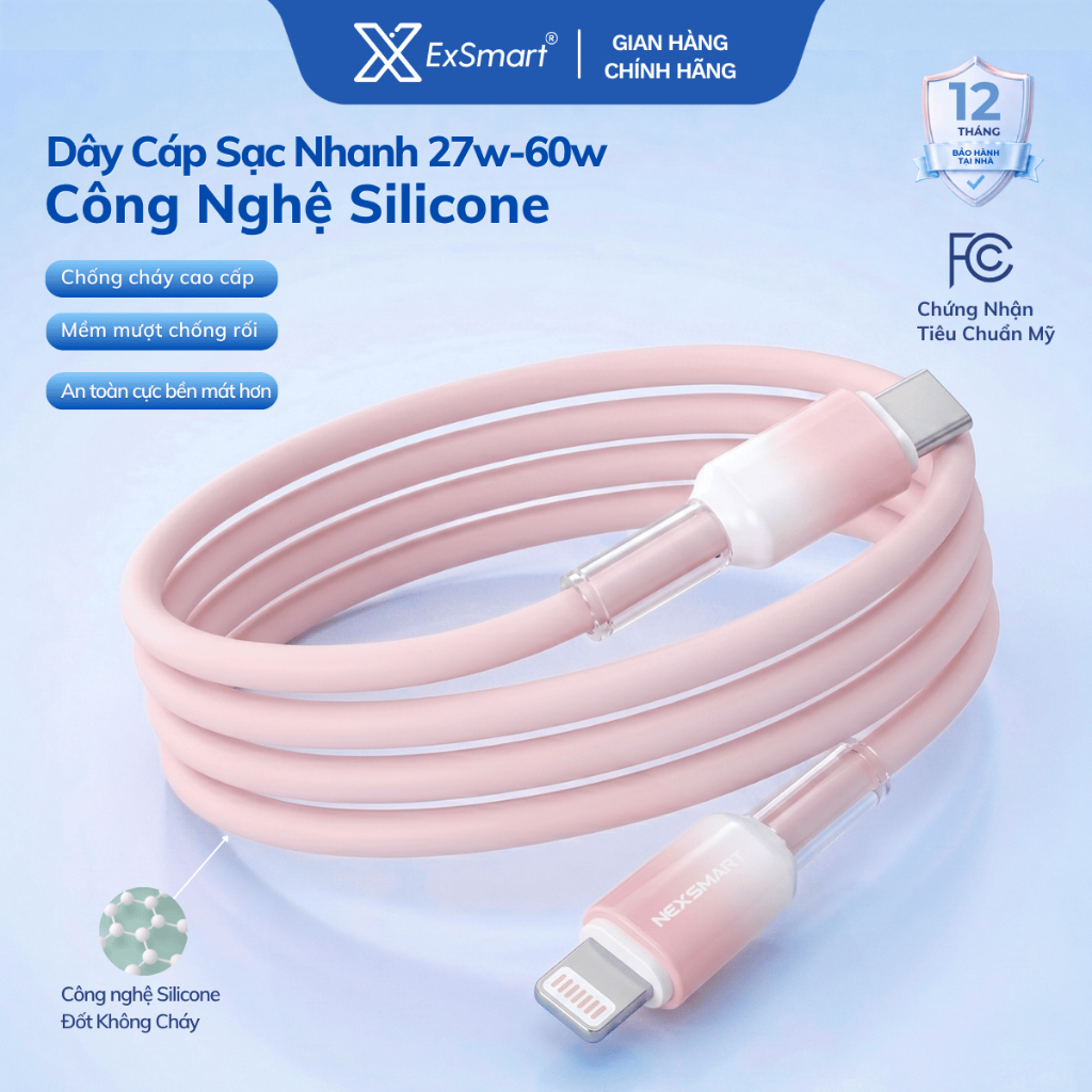 Dây Sạc Nhanh Type C Silicone 60W Mềm Như Lụa Chạm Là Mê Đốt Không Cháy Sạc Mát Máy An Toàn Khi Sạc Qua Đêm