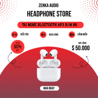 Tai Nghe Bluetooth AP 3 Bản Cao Cấp PIN 8H Bass Căng Đàm Thoại Định Vị Full Định Vị BH 1 Năm