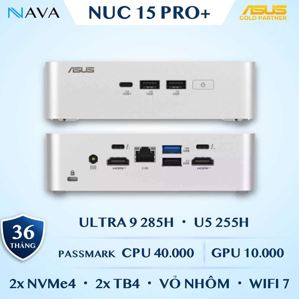 Mini PC ASUS NUC 15 PRO Plus Intel AI Core Ultra 9 285H U7 255H U5 225H Nuc15crs | DDR5 RNUC15CRSU500000I