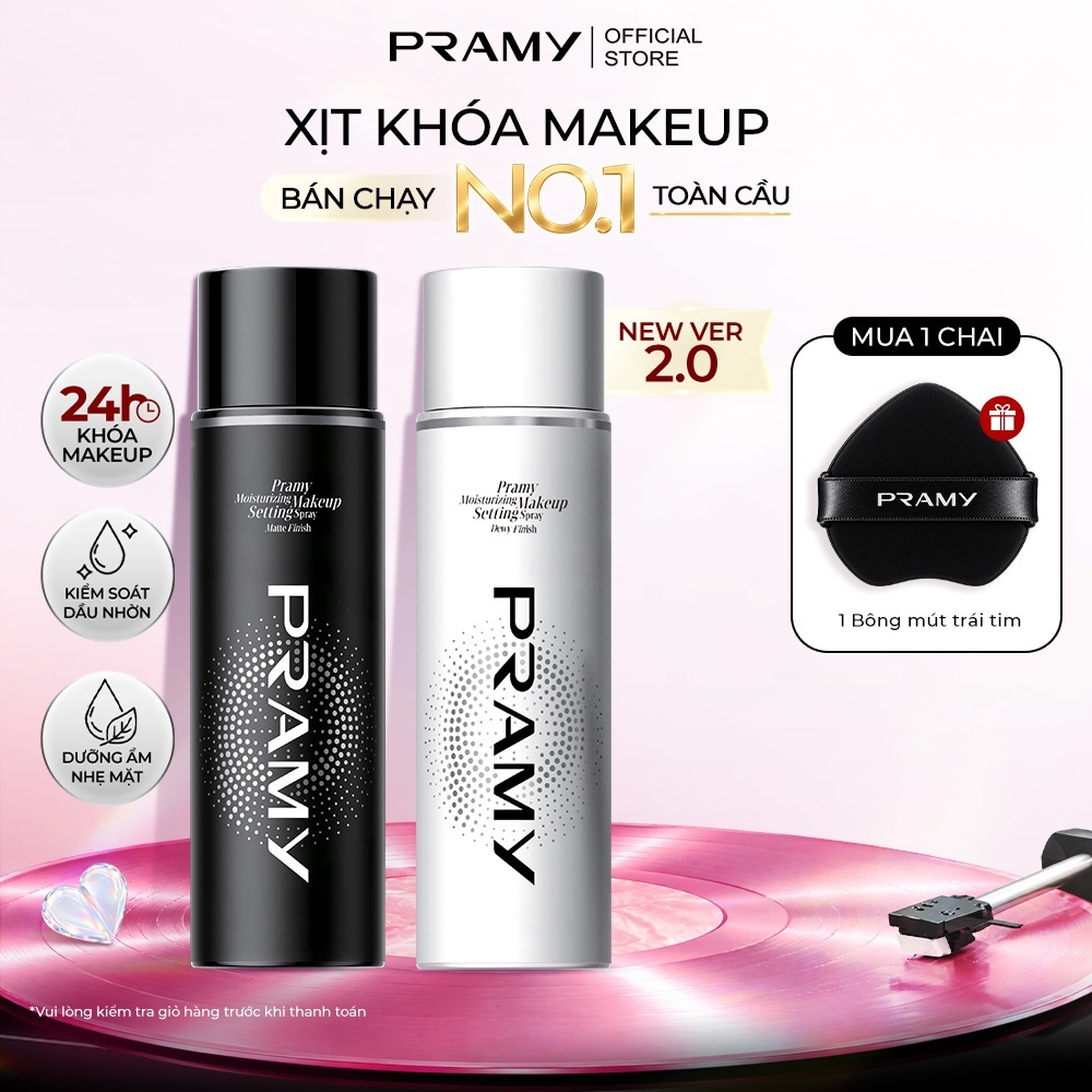 PRAMY Xịt Khóa Nền Makeup Tia Sương Mỏng Bền Chắc Lâu Trôi 24H Giúp Khóa Chặt Lớp Trang Điểm 100ml