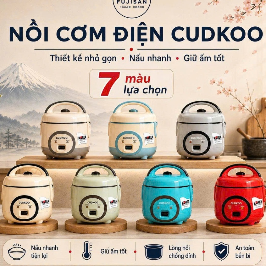 Nồi Cơm Điện Mini CUDKOO Hàn Quốc-1L, 1.2L, 2.2L Nấu Cơm Ngon, Tiết Kiệm Điện…