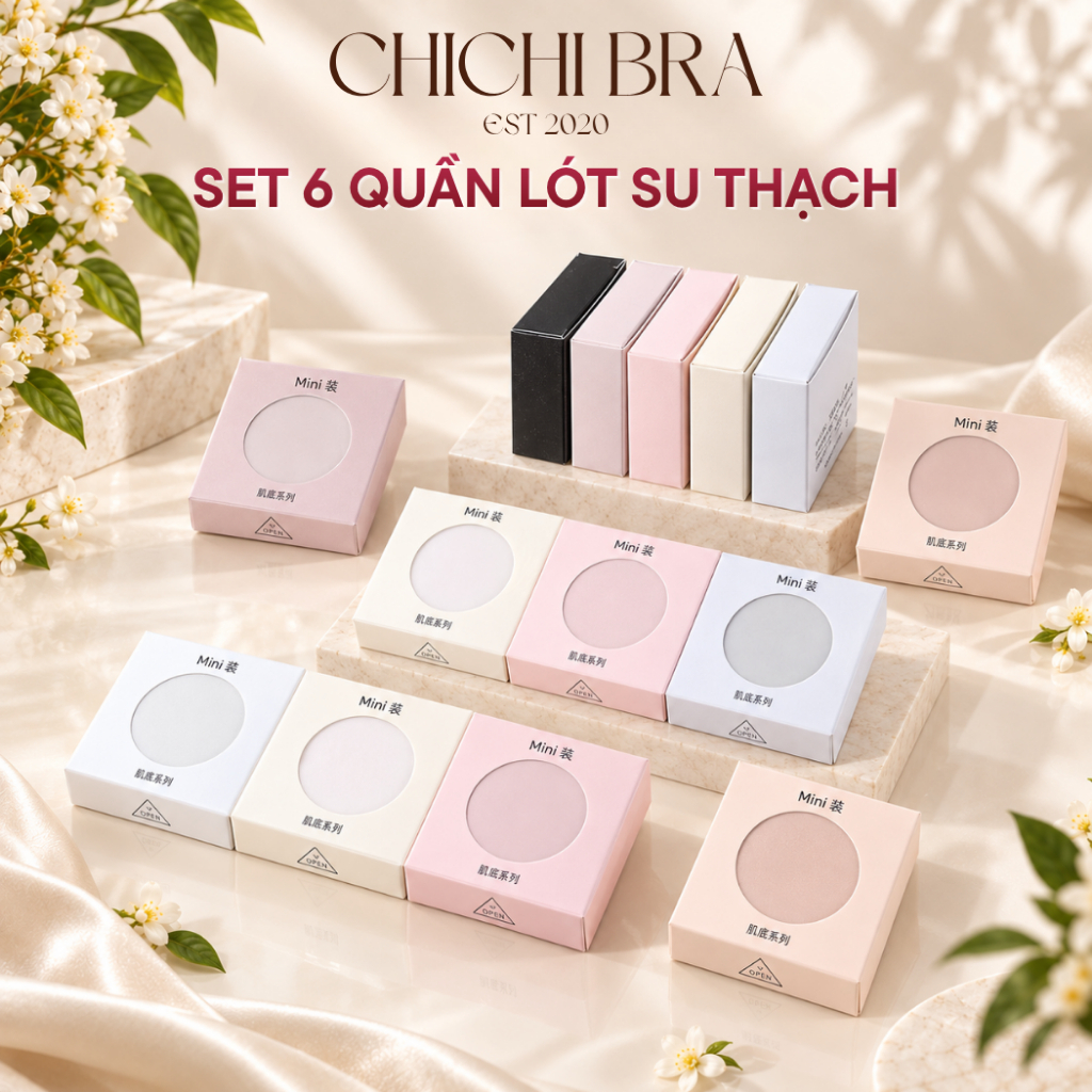 Set 6 quần lót nữ su thạch băng lụa kháng khuẩn tàng hình trong hộp mini không…
