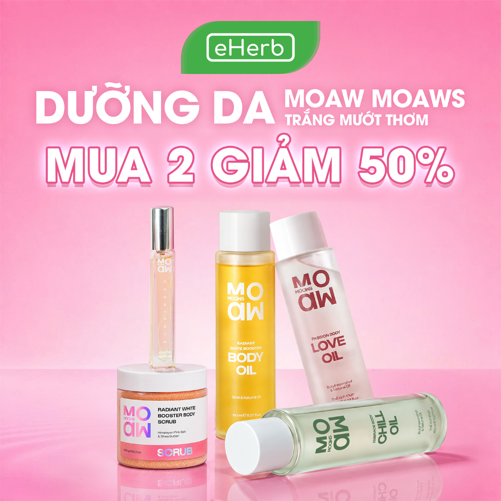 [MUA 2 GIẢM 50%] Bộ Sản Phẩm Chăm Sóc Da MOAW MOAWS Trắng Mướt Thơm: Body Oil, Nước Hoa, Tẩy Da Chết