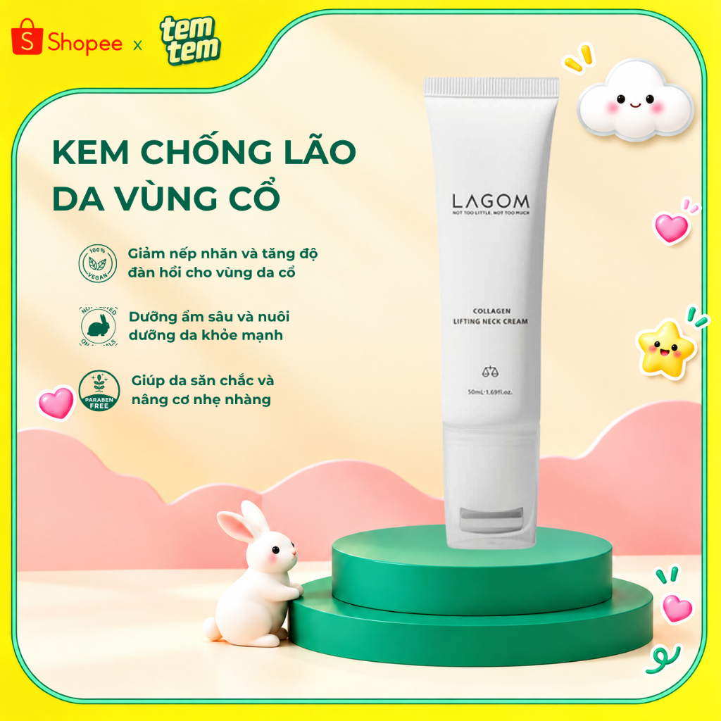 Kem chống lão hóa vùng cổ LAGOM COLLAGEN LIFTING NECK CREAM