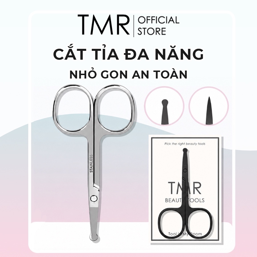 Kéo cắt tỉa lông mũi TMR đầu tròn an toàn, thép không gỉ cao cấp, thiết kế nhỏ - gọn - ghẹ - an toàn