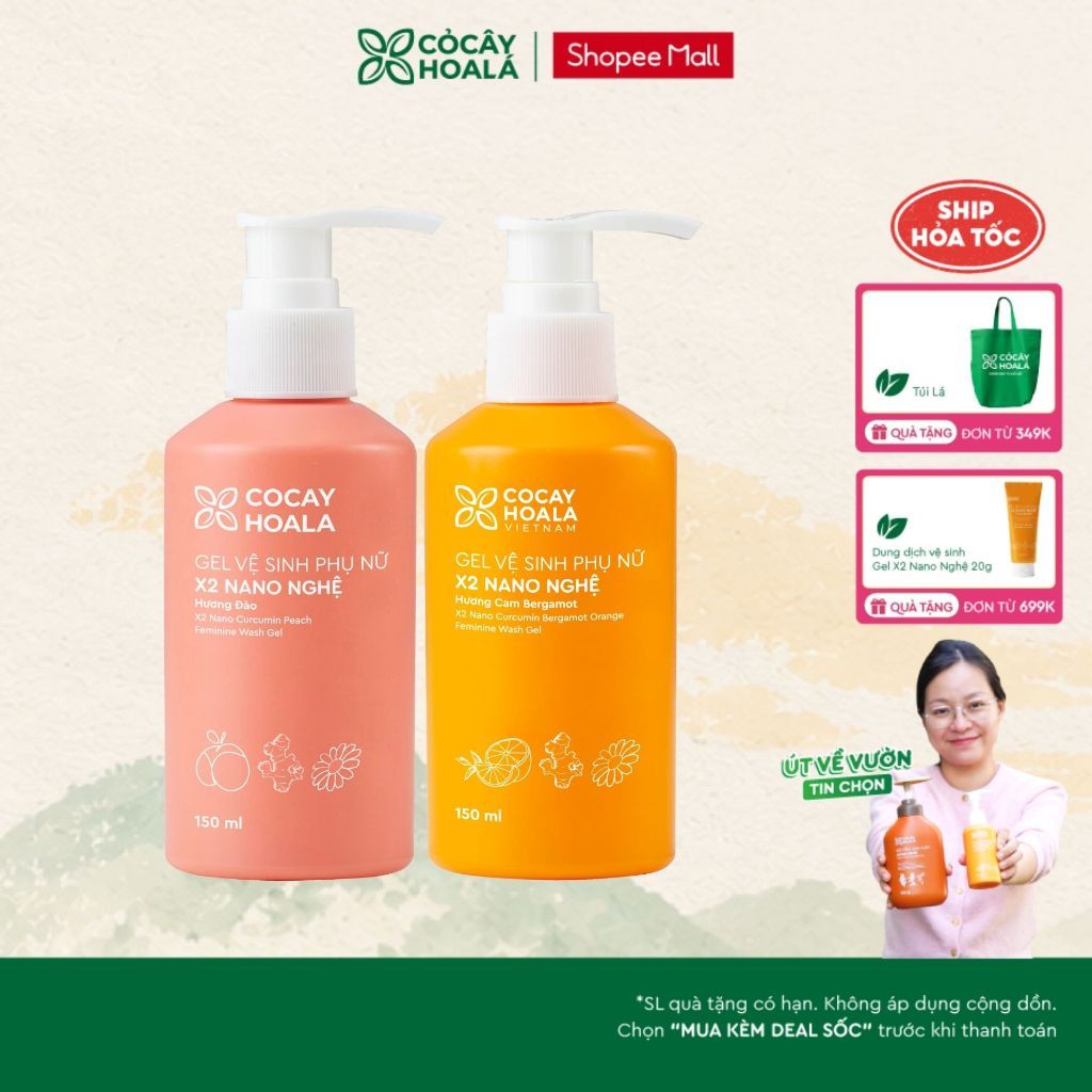 [HỎA TỐC] Dung Dịch Vệ Sinh Cỏ Cây Hoa Lá Gel x2 Nano Nghệ Phiên Bản Mới Làm Sạch Dịu Nhẹ 150ml