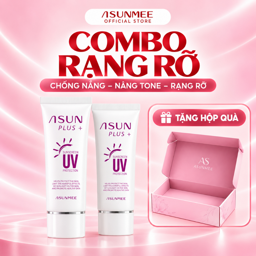 Combo Kem Chống Nắng Asun Nâng Tone, Kiềm Dầu, Chống UV