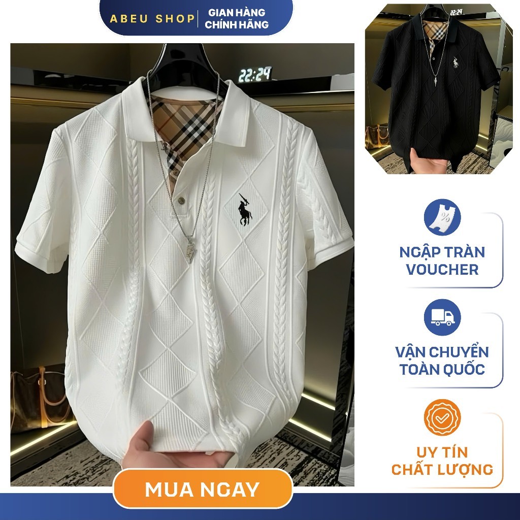 Áo polo nam ABEU chất vải cotton xốp mềm mịn, thoáng mát, co giãn tốt, kiểu…