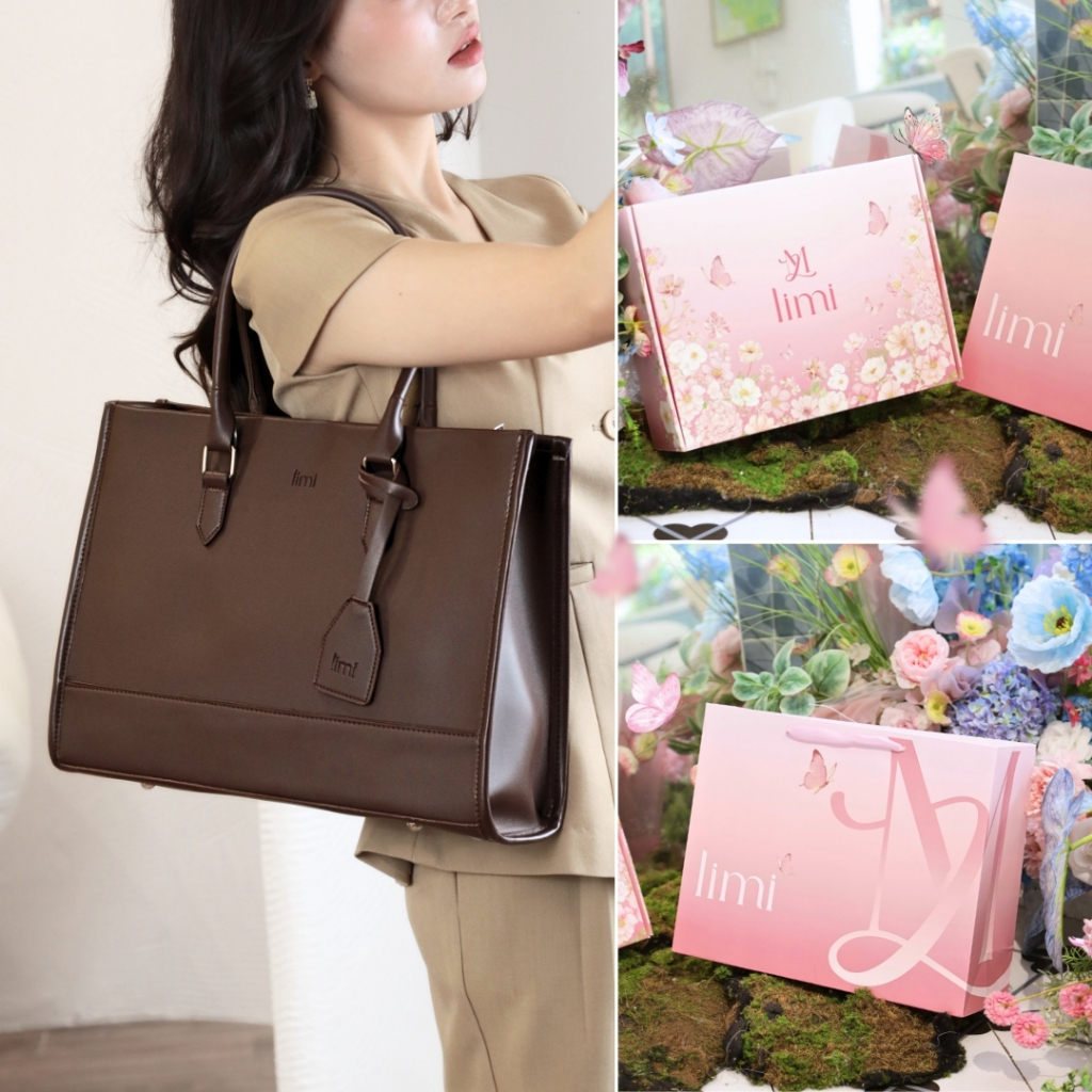 Túi tote da nữ công sở LIMI (7 màu) đựng lap 15.6 inch A4 size to đi dạy đi làm LISA