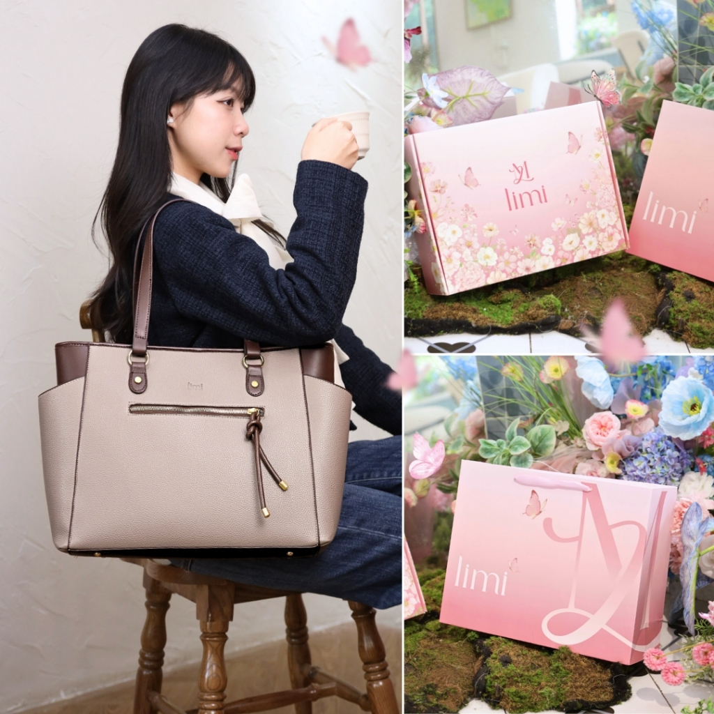 Túi công sở nữ LIMI (4 màu) Tote Da size to vừa laptop 16inch đi làm A4 (VENUS)