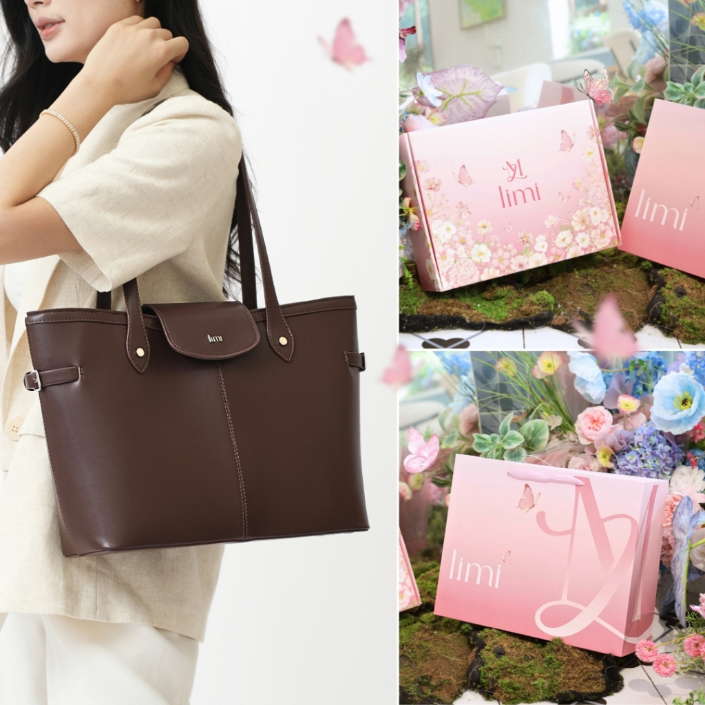 Túi tote đai ngang LIMI (3 màu) nữ da công sở cỡ lớn size 34 đeo vai vừa lap 15.6 đi dạy học TAMMY