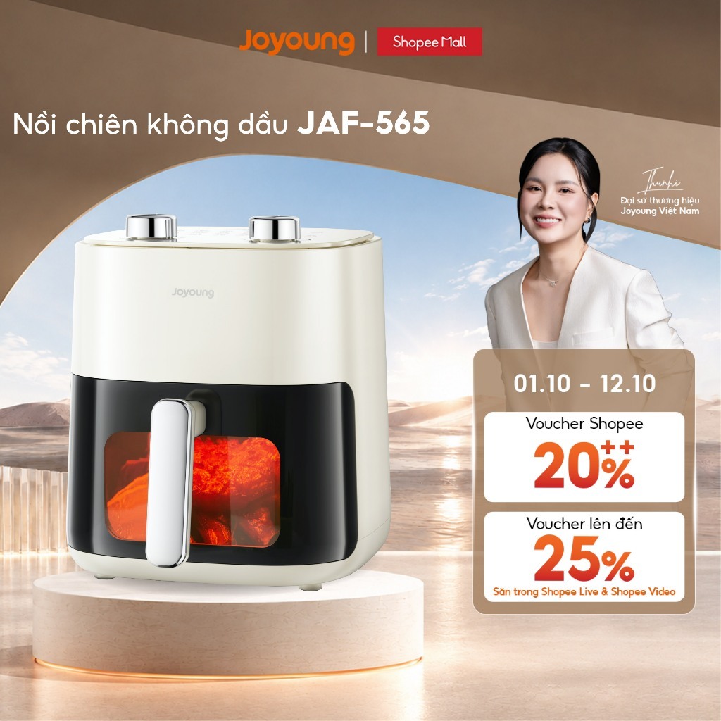 Nồi chiên không dầu 5L Joyoung JAF-565 | Công suất 1500W | Điều khiển núm xoay