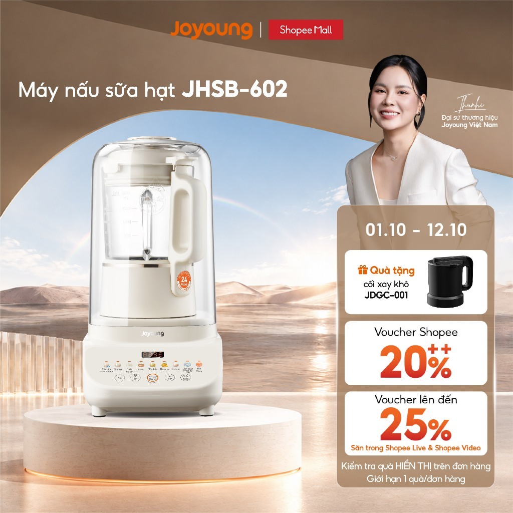 Máy nấu sữa hạt Joyoung JHSB-602 | Công suất 1000W | 12 chức năng
