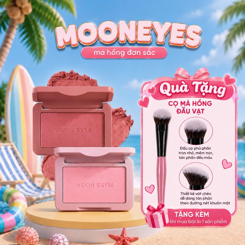 Phấn Má Hồng MOON EYES Đơn Sắc Mịn Lì Tự Nhiên, Matte Blush 6.5g-MP2k