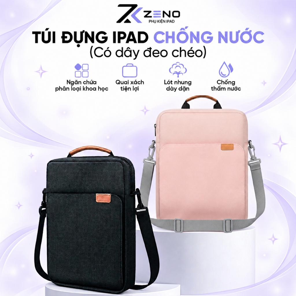 GLOTECH - GLO_02 Túi Đựng iPad Laptop MacBook Đeo Chéo, Chống Sốc, Đựng Phụ Kiện...d