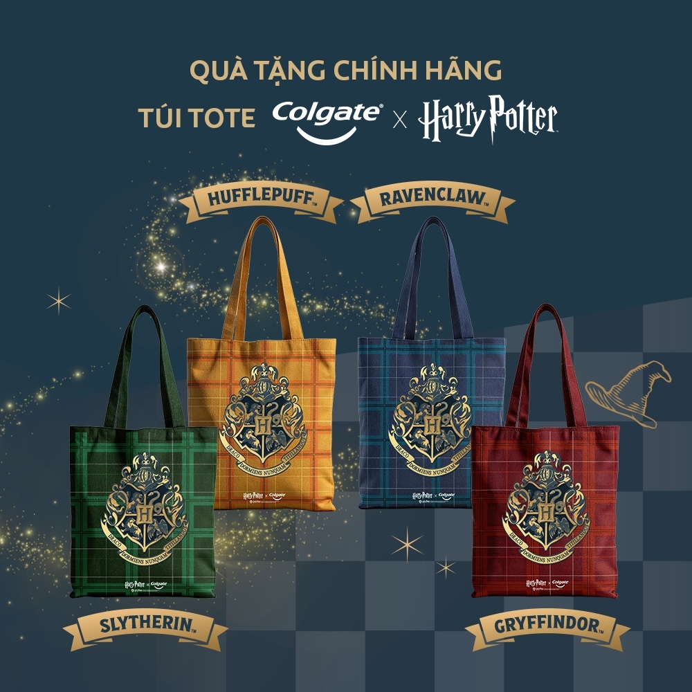 Túi Tote vải canvas Colgate Harry Potter (Giao màu ngẫu nhiên)