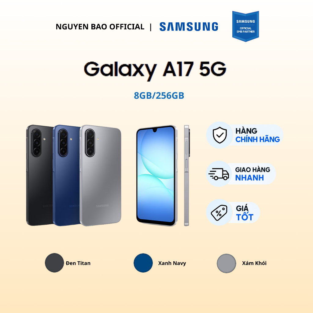 Điện thoại Samsung Galaxy A17 5G 8/256GB (Nguyên Seal) - Hàng Chính Hãng Samsung Việt Nam