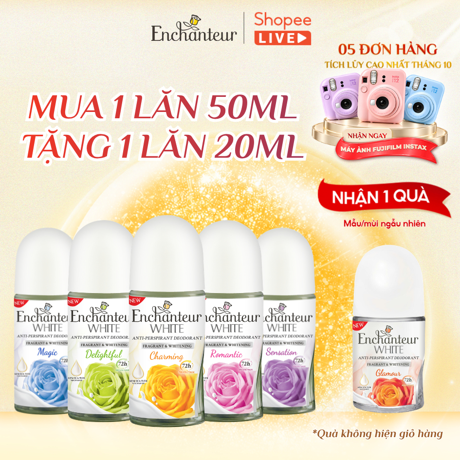 Lăn khử mùi Serum / Trắng da / Hương nước hoa Enchanteur 50ml / 65ml - LIVE