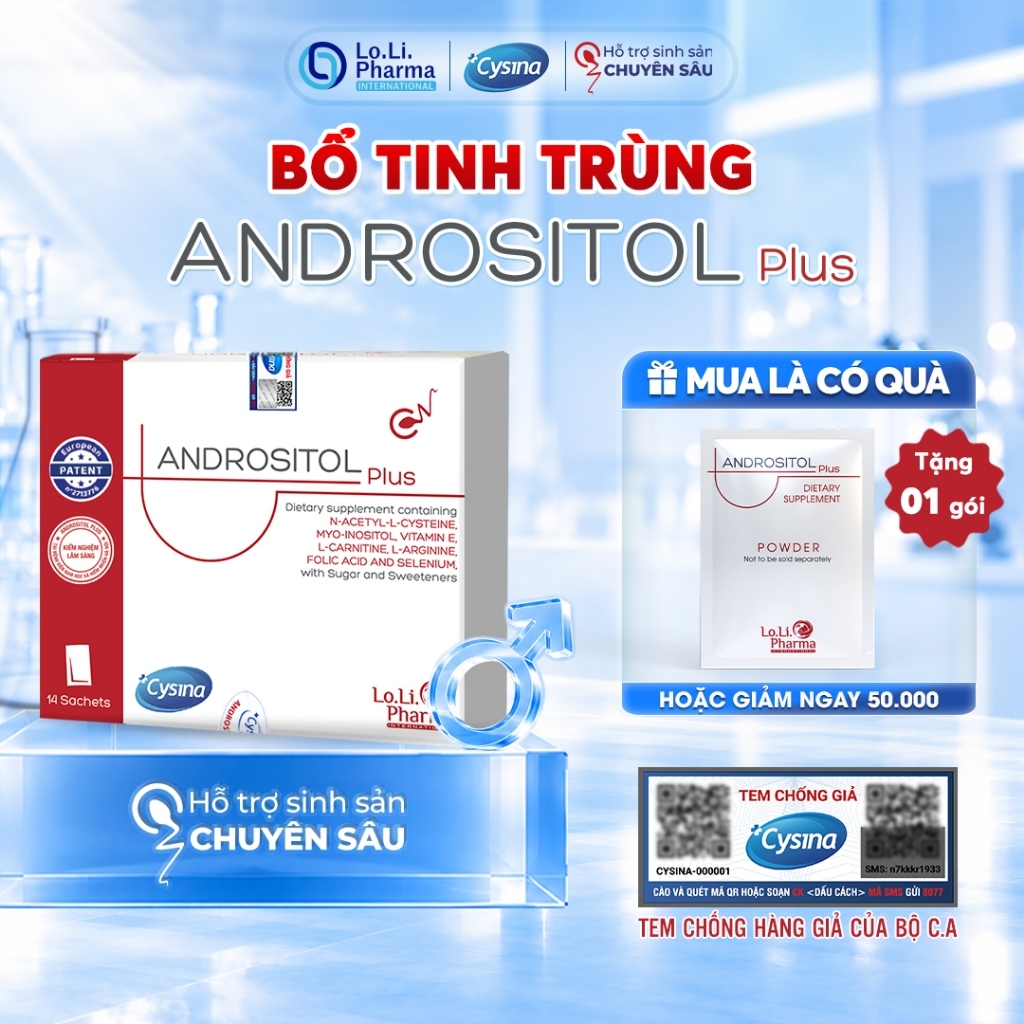 Andrositol Plus Hỗ Trợ Sức Khỏe Nam Giới, Bổ Tinh Trùng, Tăng Khả Năng Thụ Thai Cho Người Hiếm Muộn