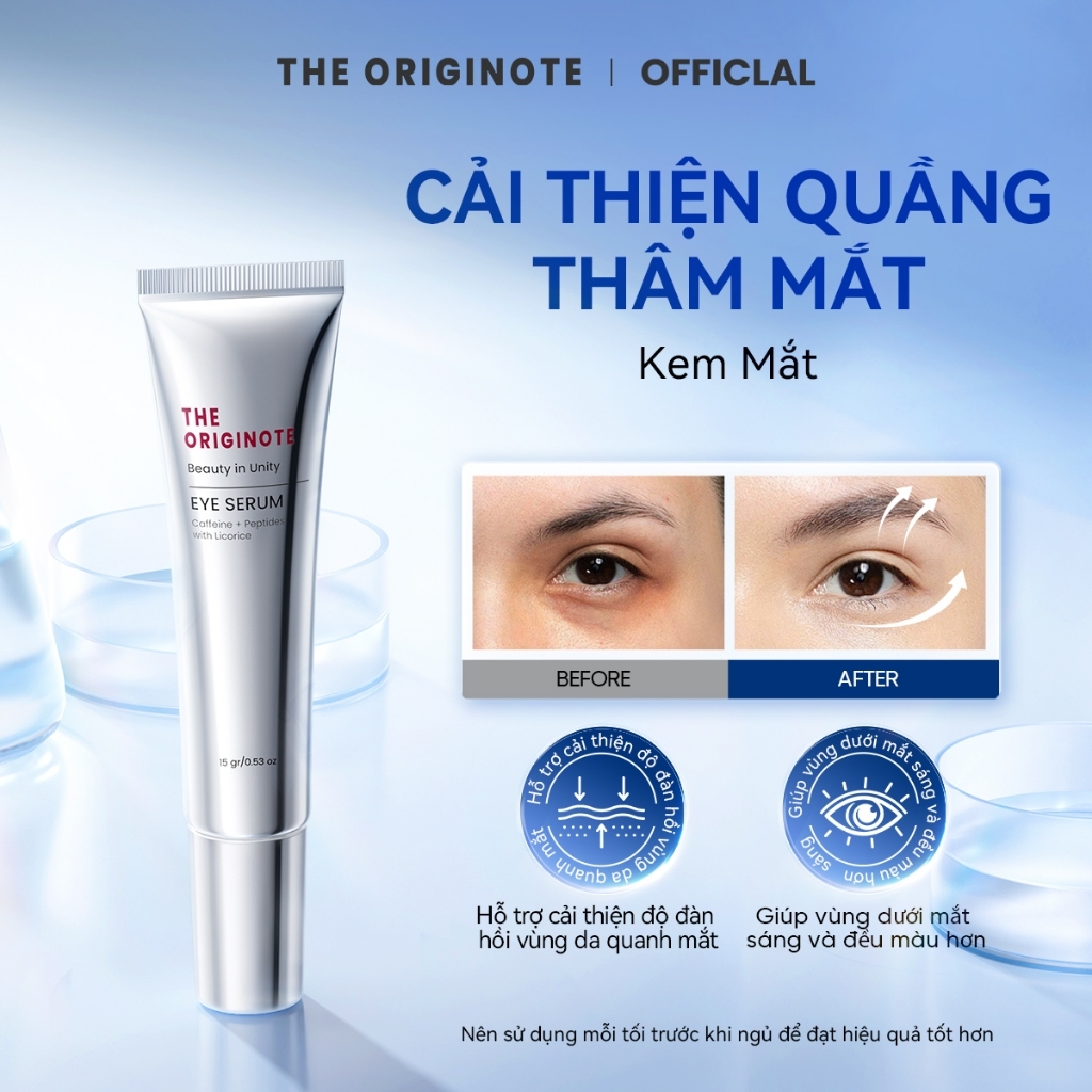 Kem mắt giảm thâm The Originote giảm thâm mắt chăm sóc mắt làm sáng vùng da mắt cấp ẩm căng bóng eye serum 15g