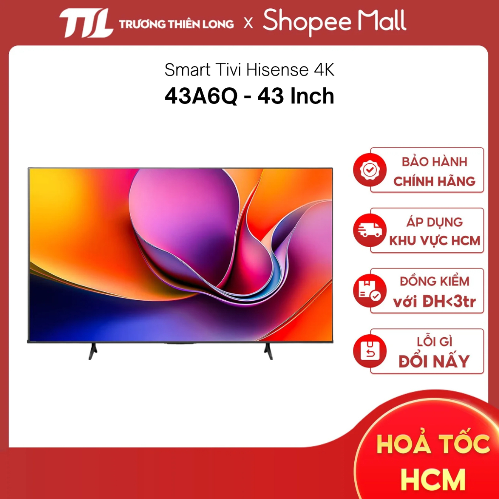 43A6Q | 50A6Q | 55A6Q | 58A6Q | 65A6Q - Smart Tivi Hisense 4K [FREESHIP HCM]
