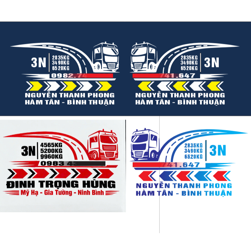Tem trọng tải, phù hiệu xe tải theo yêu cầu