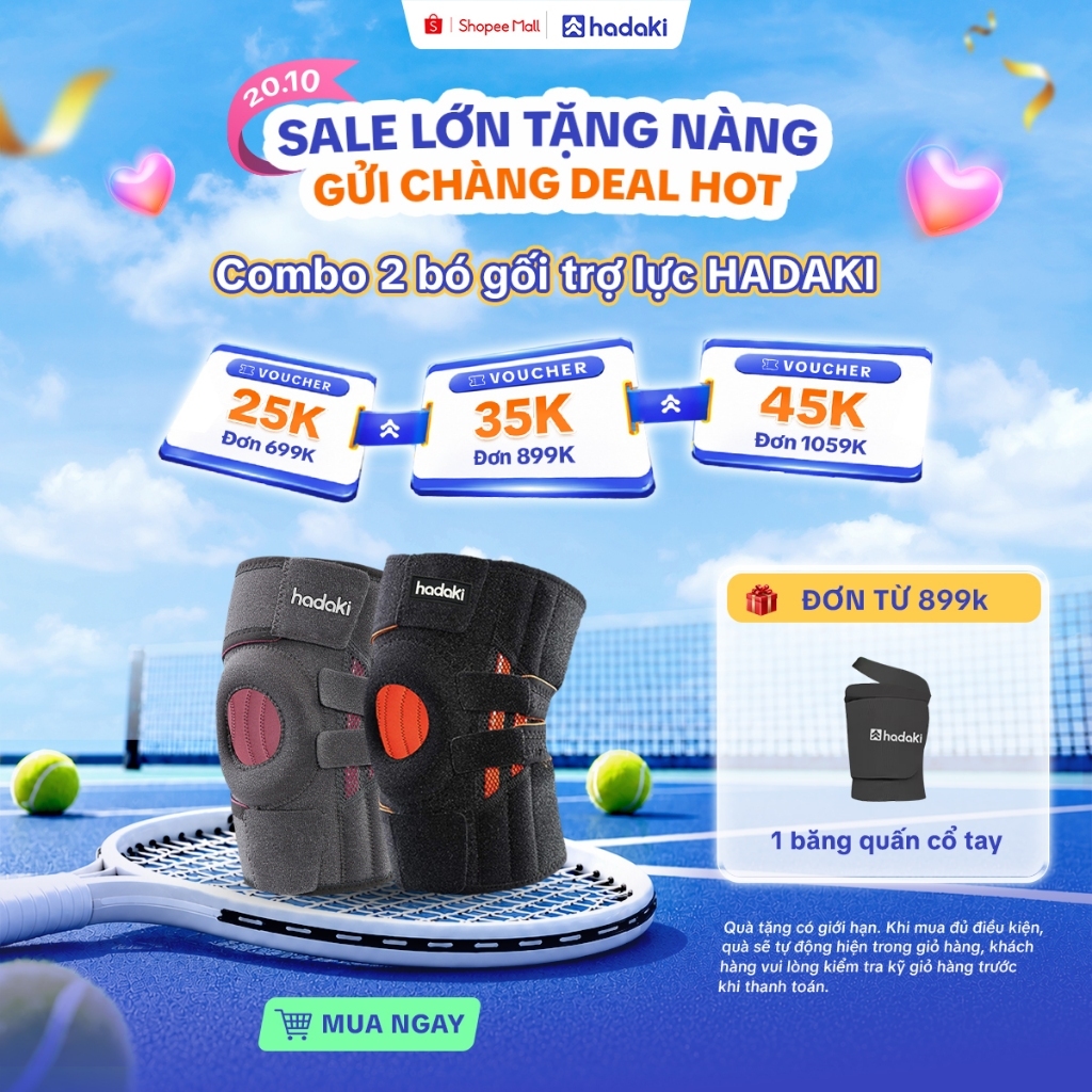 Combo 2 Bó Gối Trợ Lực HADAKI – Cố Định Khớp Gối, Chống Chấn Thương Khi Tập…