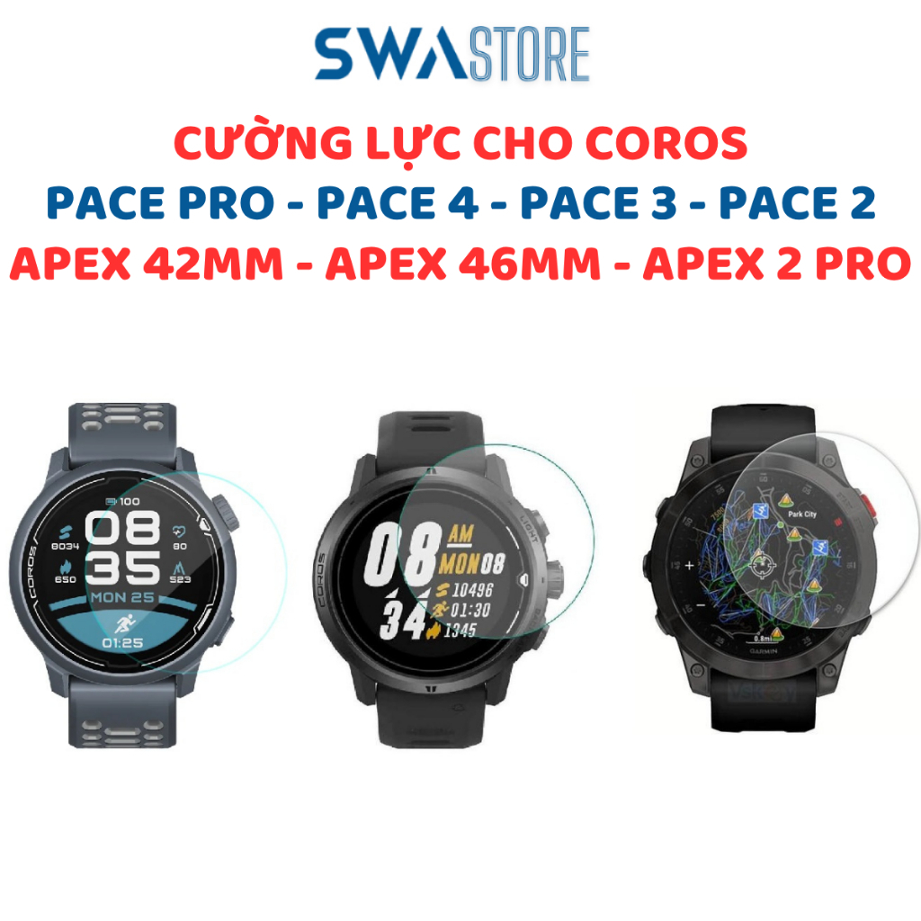 Dán màn hình kính cường lực cho đồng hồ Coros Pace 4 3 2 Pace Pro 2 Apex 2 SWA