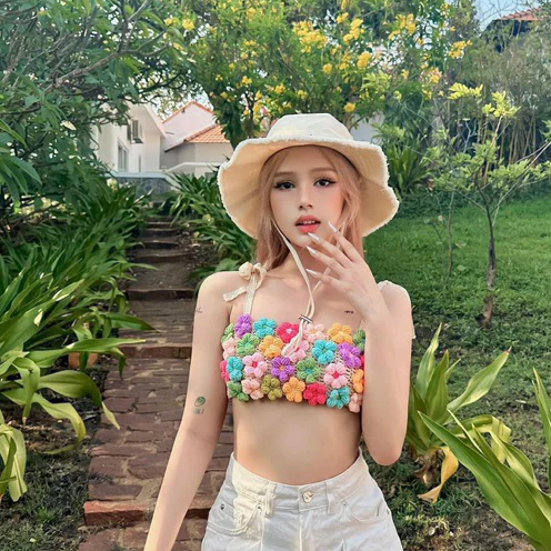 [SẴN - HẢO TỐC] ÁO HOA MÓC LEN XOÀI NON MẶC CÓ SẴN HIMI141