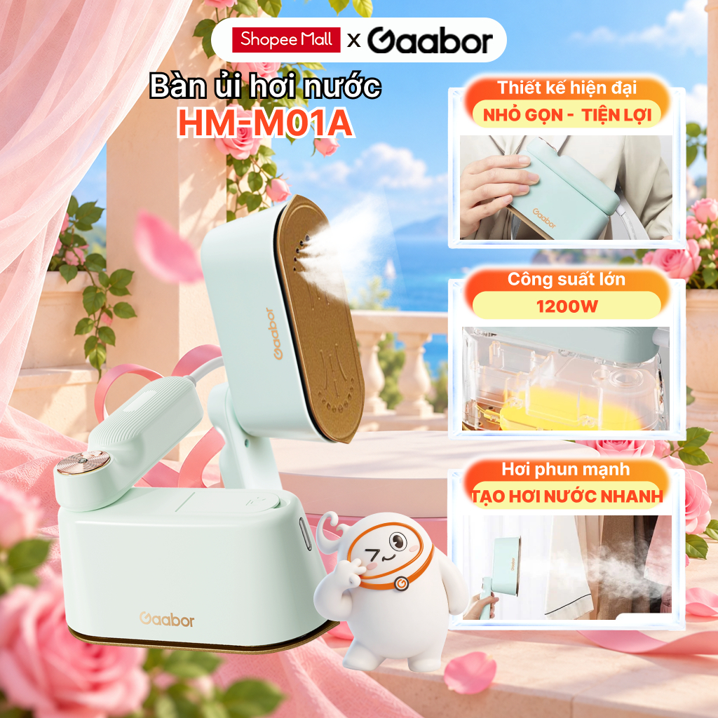 Bàn ủi hơi nước cầm tay Gaabor 2in1 HM-M01A 1200W bàn ủi du lịch nhỏ gọn làm nóng 30 giây