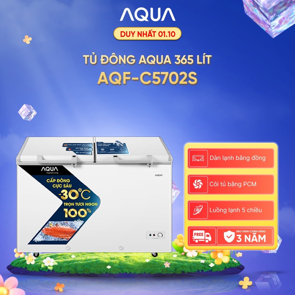 Tủ đông Aqua 365 Lít AQF-C5702S - Freeship toàn quốc