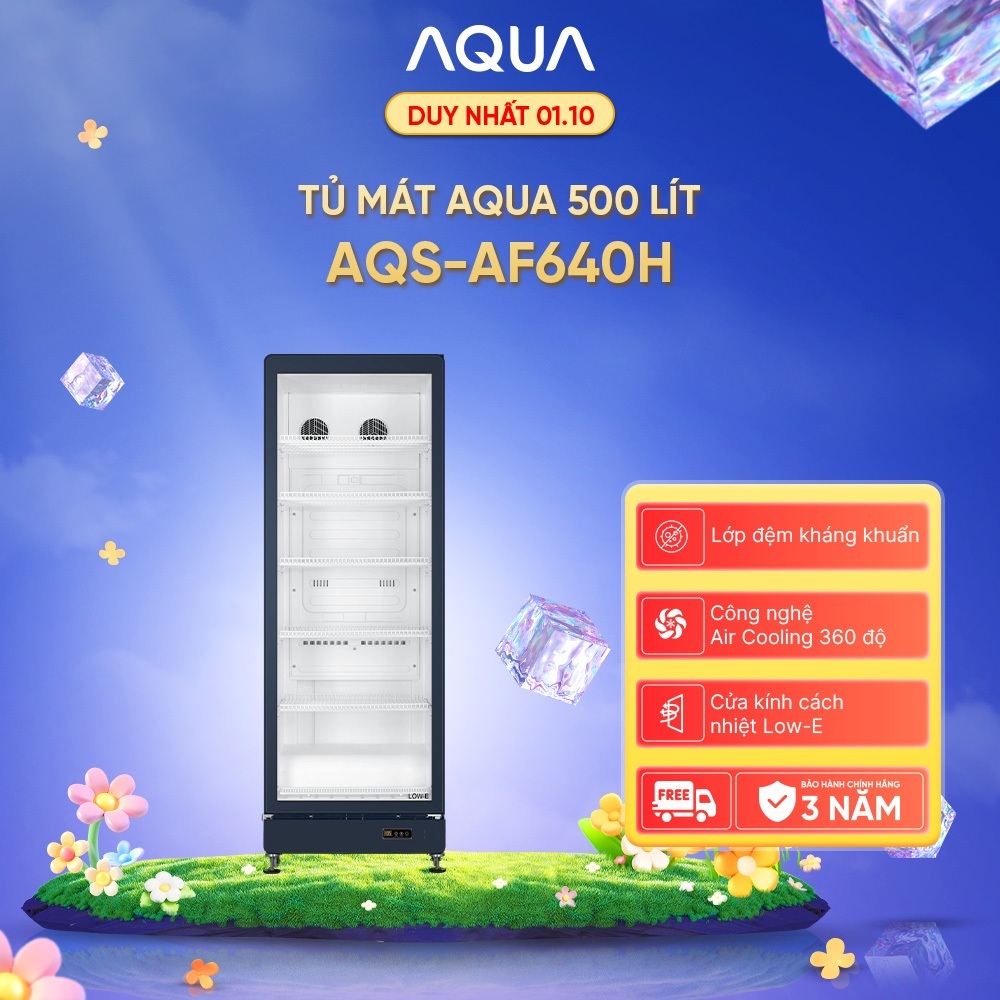 [SẢN PHẨM MỚI 2025] Tủ mát AQUA 500 lít AQS-AF640H - Làm lạnh 360 độ - 6 ngăn mát - Freeship