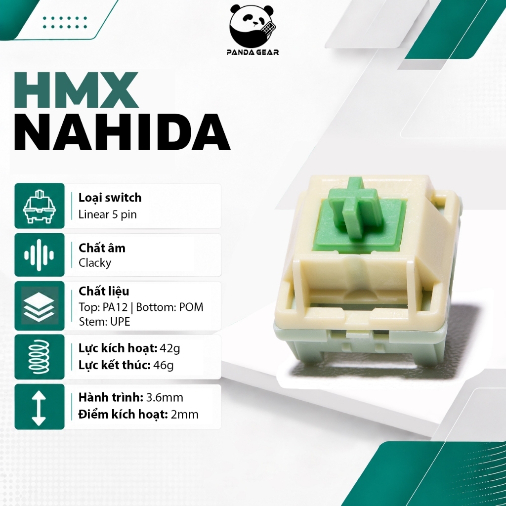 Switch HMX Nahida linear 46g prelubed công tắc bàn phím cơ HMX Nahida