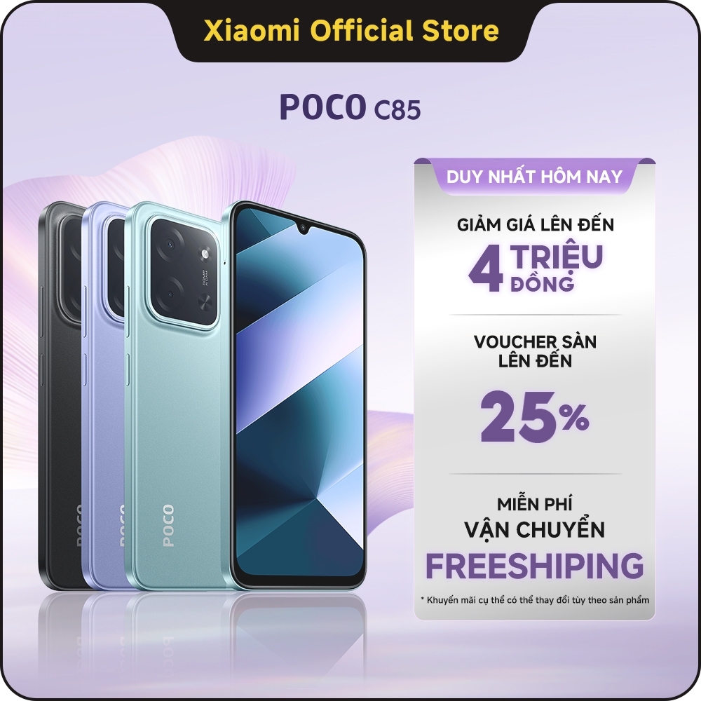 [New] Xiaomi POCO C85｜Pin khủng 6000mAh (typ)｜Lên đến 22 giờ xem video｜Màn hình lớn 6.9"sống động｜Sạc nhanh 33W