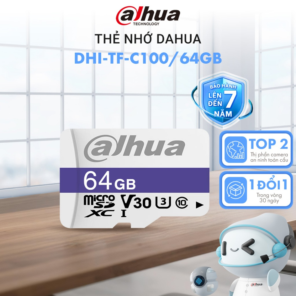 Thẻ nhớ chính hãng DAHUA SD Card 64G/128GB chuyên Camera [DHI-TF-C100/64GB/128GB]
