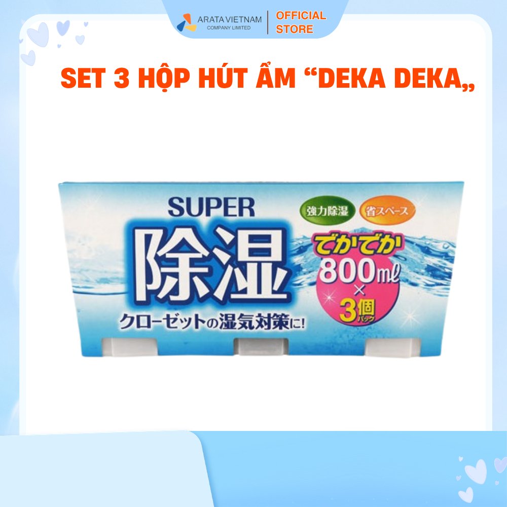 Set 3 hộp hút ẩm “Deka Deka” Super Moisture Absorber 800mL [HÀNG NHẬT CHÍNH HÃNG]