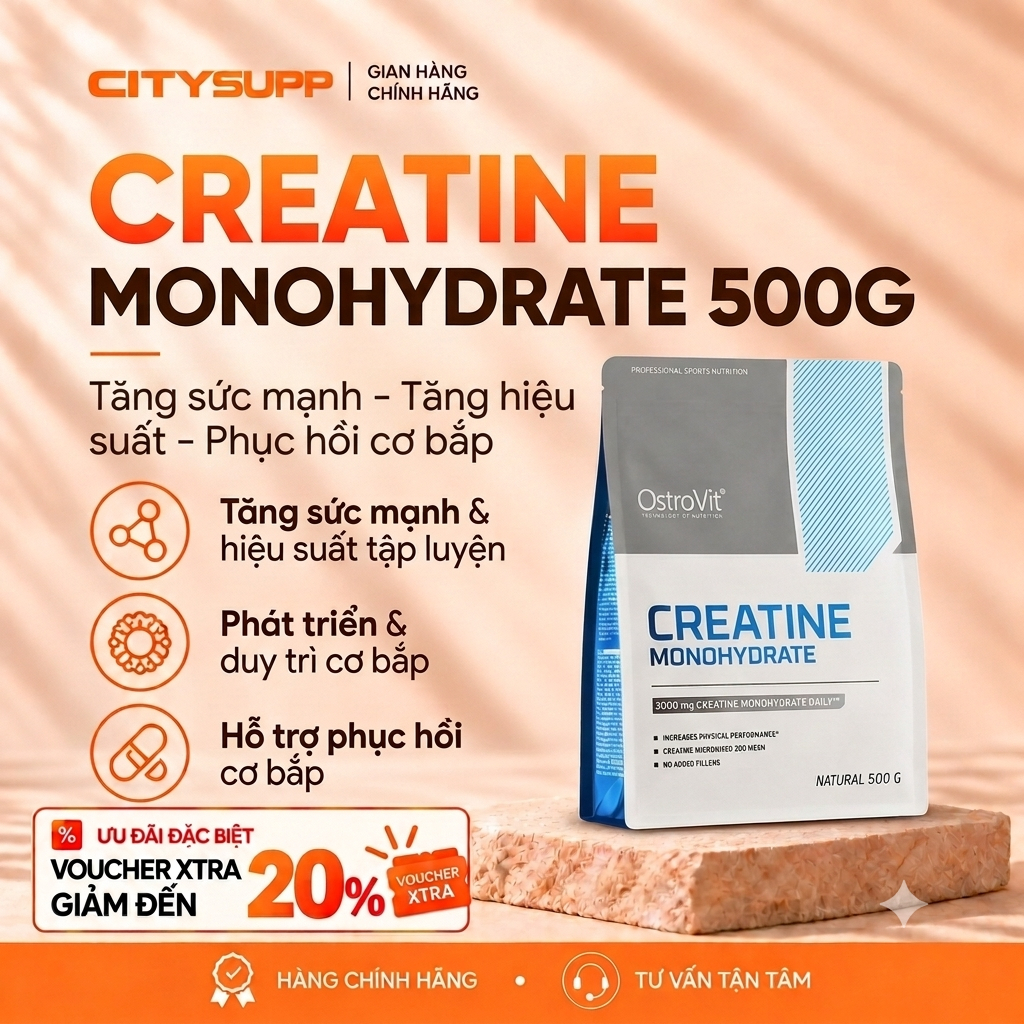 Ostrovit Creatine Monohydrate (300g, 500g) Tăng Cơ, Tăng Sức Mạnh & Hiệu Suất Tập Luyện