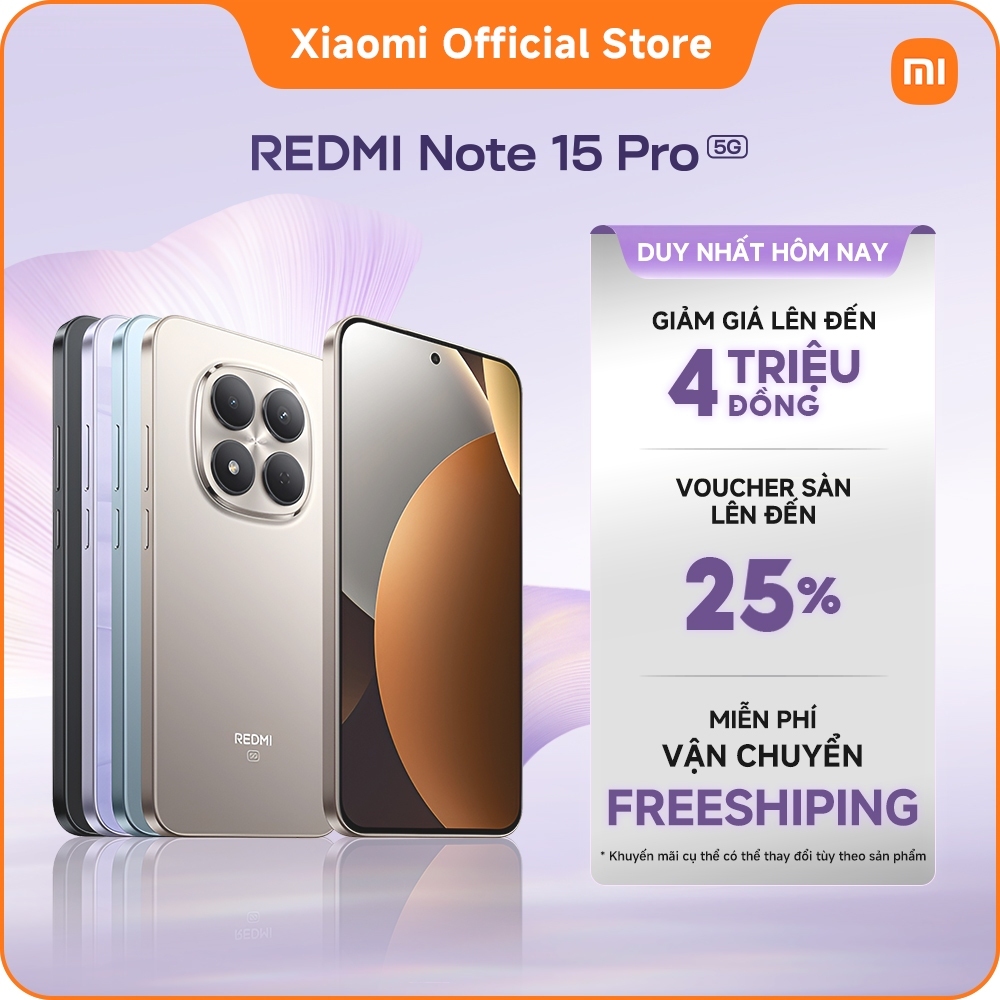 Điện thoại thông minh Xiaomi REDMI Note 15 Pro 5G（8+256GB|12+256GB|12+512GB)|Pin lớn 6580mAh