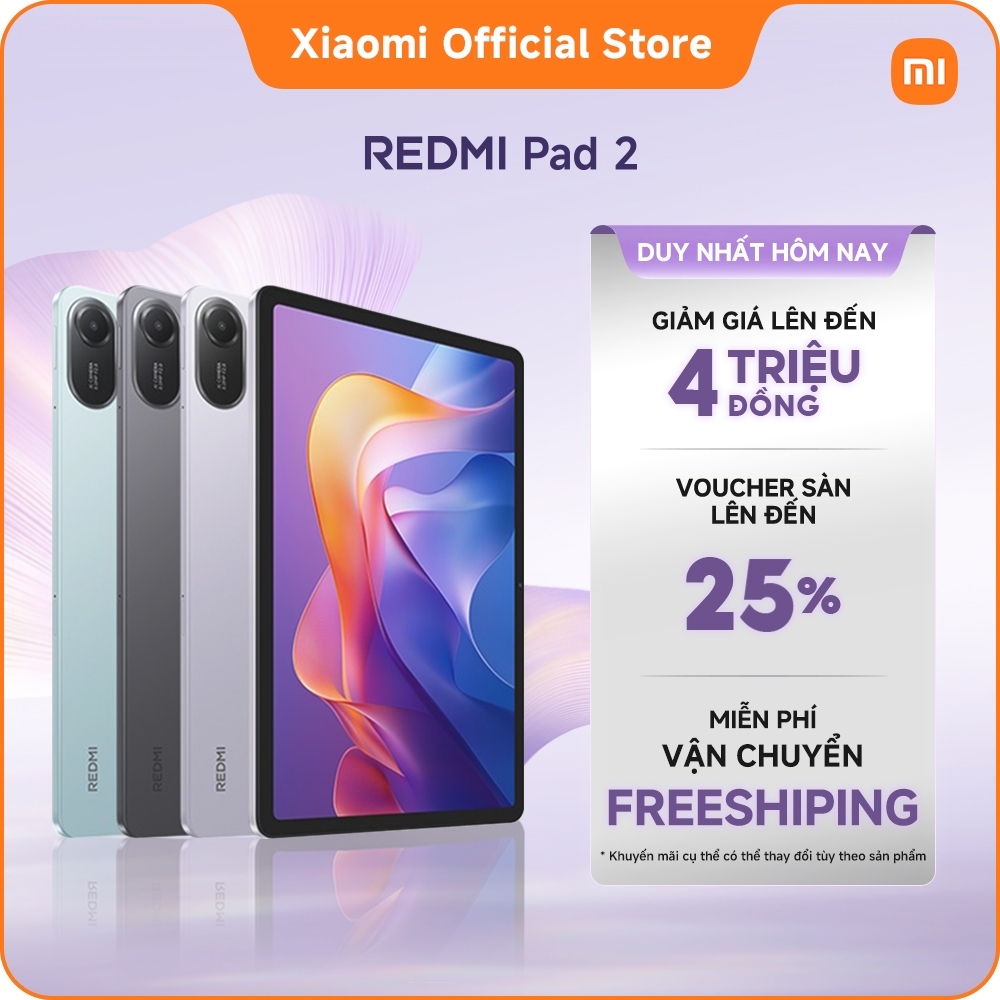 Xiaomi Redmi Pad 2｜Màn hình 11" 2,5K siêu rõ nét｜Pin dung lượng khủng đến 9000mAh (typ)｜Helio G100-Ultra tiên tiến