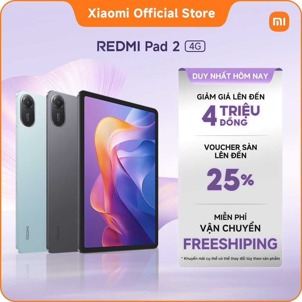Xiaomi Redmi Pad 2 4G｜Màn hình 11" 2,5K siêu rõ nét｜Pin dung lượng khủng đến 9000mAh (typ)