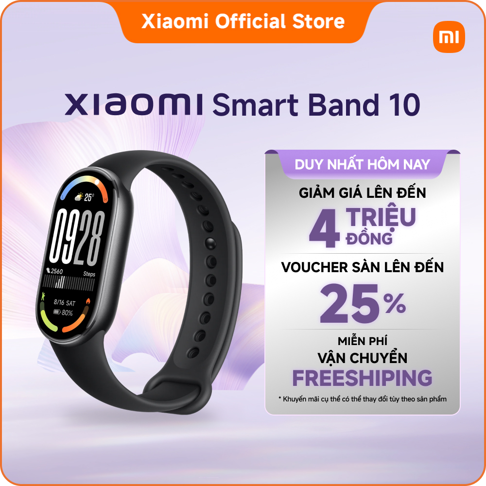 Đồng hồ thông minh Xiaomi Smart band 10｜Màn hình AMOLED 1,72", viền siêu mỏng đối xứng